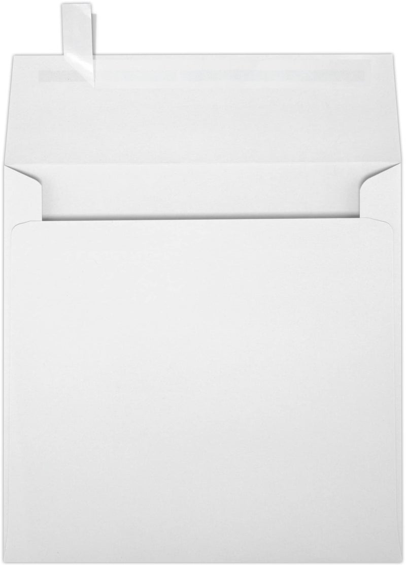 LUXPaper Square Invitation Envelopes | Peel & Press | 5 1/2" x 5 1/2" | Bright White | 70lb. Text | 50 Qty - Image 1